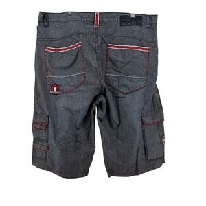 NEW COOGI Cargo Shorts Mens 44 Cargo Manhattan Wash Contrast Stitches HipHop Y2K